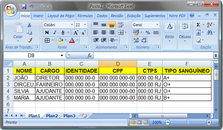Modelo Planilha Excel